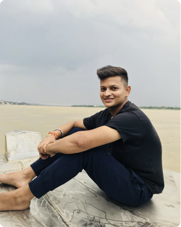 An Indian man sitting in Varanasi, India